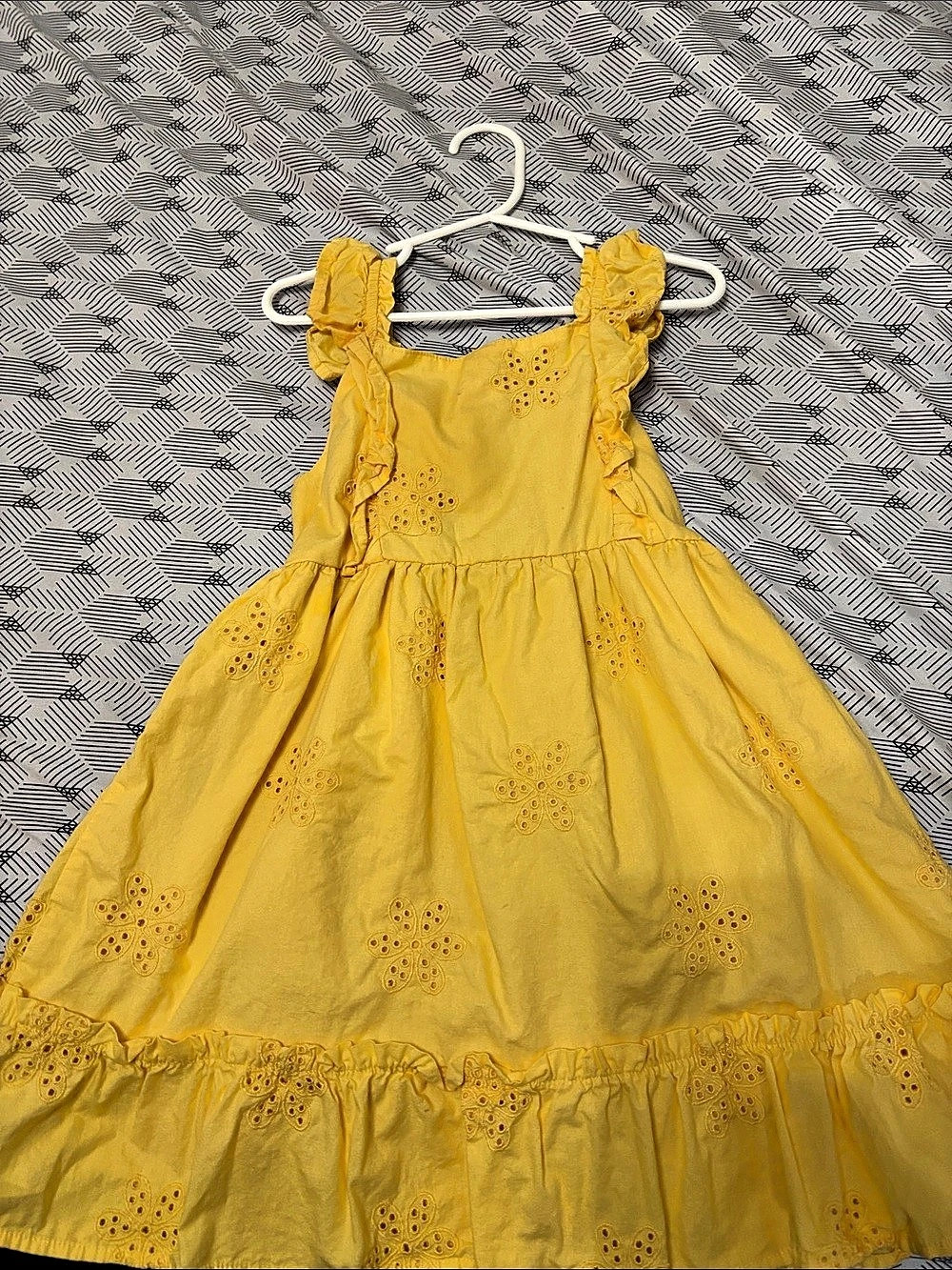 Janie and Jack The Eyelet Ruffle Dress Yellow